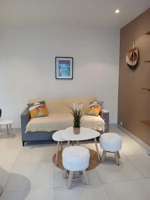 Coin salon dans l'établissement Appartement centre Antibes bd Albert 1er