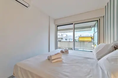 Un ou plusieurs lits dans un hébergement de l'établissement Appartement Canto bright appartement Croisette beach