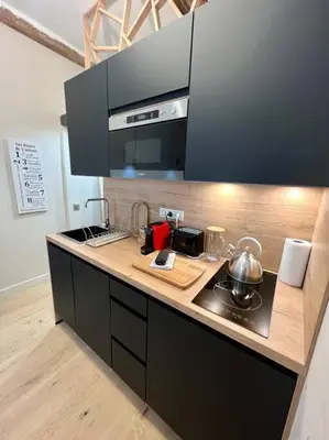 Cuisine ou kitchenette dans l'établissement Antibes cute Duplex Studio