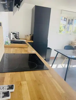 Cuisine ou kitchenette dans l'établissement Antibes appartement