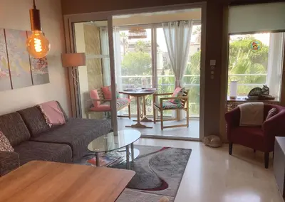 Coin salon dans l'établissement Appartement Mimosa Croisette