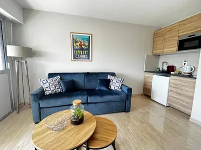 Cuisine ou kitchenette dans l'établissement La douceur de vivre à Cannes