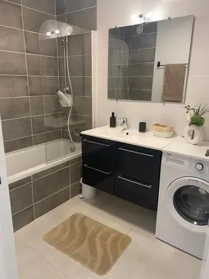 Salle de bains dans l'établissement Elegant apartment close to Croisette and Palais de Festival with garage