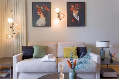Coin salon dans l'établissement Alma Gallia 4 pers