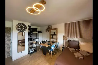 Cuisine ou kitchenette dans l'établissement Studio Cocoon Hut
