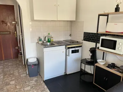 Cuisine ou kitchenette dans l'établissement Studio