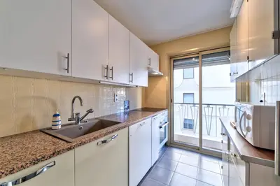 Cuisine ou kitchenette dans l'établissement Appartement le San Francisco bright and calm 3 bedroom flat