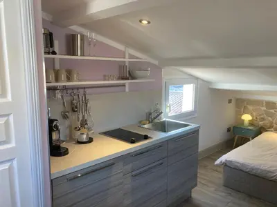 Cuisine ou kitchenette dans l'établissement Enjoy Antibes
