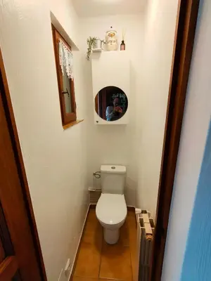 Salle de bains dans l'établissement Escale Bord de Mer