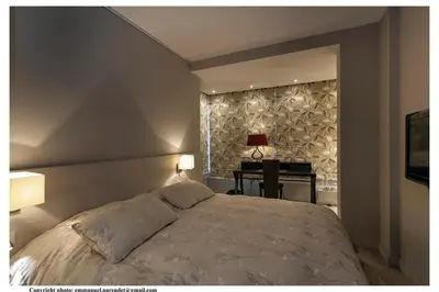 Un ou plusieurs lits dans un hébergement de l'établissement REF 761 - Cannes Croisette - Sea view apartment for rent