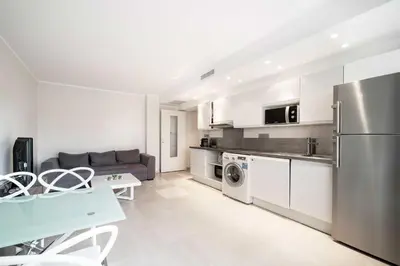 Cuisine ou kitchenette dans l'établissement Magnifique appartement T3 centre Cannes