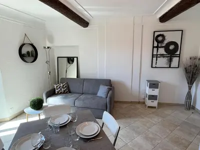 Coin salon dans l'établissement Duplex vieille ville