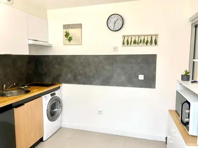 Cuisine ou kitchenette dans l'établissement Grand Studio centre de Cannes
