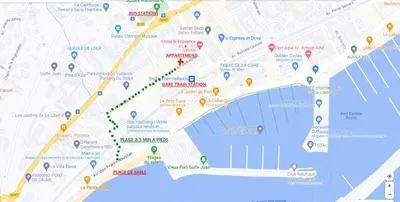 Plan de l'établissement Golfe Juan grand 2 pièces proche plage et Cannes