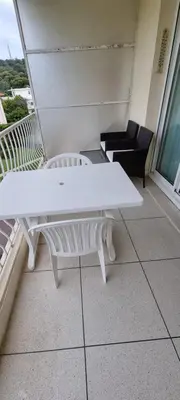 Balcon ou terrasse dans l'établissement Studio plage de sable
