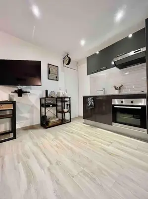 Cuisine ou kitchenette dans l'établissement Magnifique appartement -2min gare 5min plage