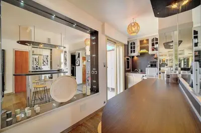 Cuisine ou kitchenette dans l'établissement Beautiful 28m2 studio with balcony