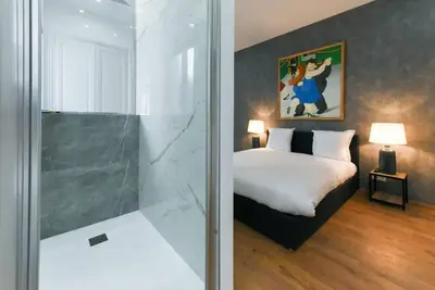 Un ou plusieurs lits dans un hébergement de l'établissement 3 DAUMAS - Superbe appartement 2 chambres hyper centre Cannes