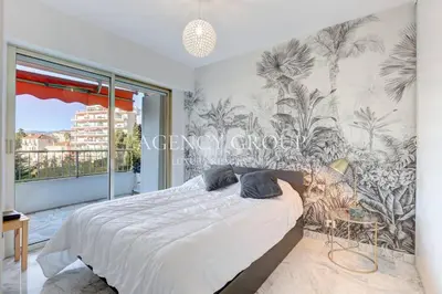 Un ou plusieurs lits dans un hébergement de l'établissement Appartement, 2 pièces, à deux pas de la Croisette