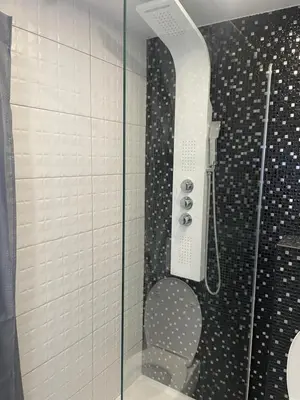 Salle de bains dans l'établissement Studio Cannes banane