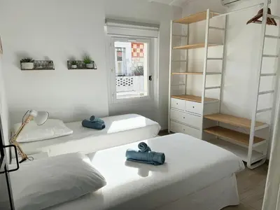 Un ou plusieurs lits dans un hébergement de l'établissement Cosy 3 pièces vieil Antibes proche port Vauban