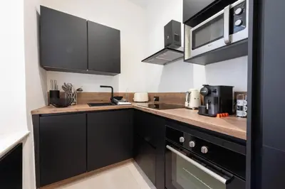 Cuisine ou kitchenette dans l'établissement Renovated Apartment in the Heart of Cannes