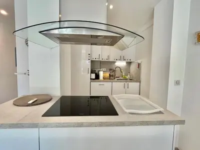 Cuisine ou kitchenette dans l'établissement Mimosas by Welcome to Cannes