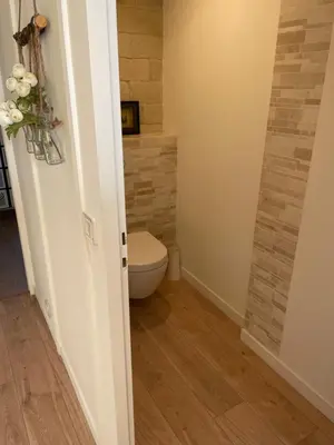 Salle de bains dans l'établissement Joli Rez de jardin 4 pièces à Cagnes sur Mer
