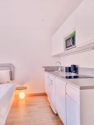 Cuisine ou kitchenette dans l'établissement Studio Latour Maubourg