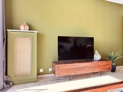 Télévision ou salle de divertissement dans l'établissement L'Étrier-Cannes Centre Terrasse