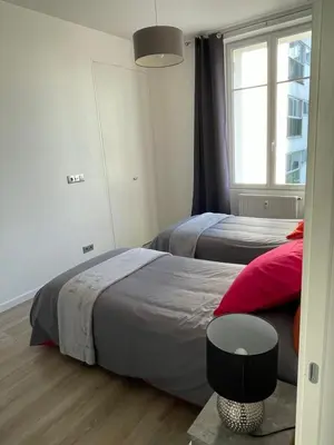 Un ou plusieurs lits dans un hébergement de l'établissement WE CANNES ! Résidence Gallia apartment premium two bedroom