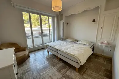 Un ou plusieurs lits dans un hébergement de l'établissement WE CANNES ! Amazing Sea View 2 Bedrooms La Vista