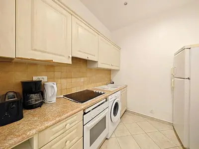 Cuisine ou kitchenette dans l'établissement Viva Riviera 11 rue Commandant André