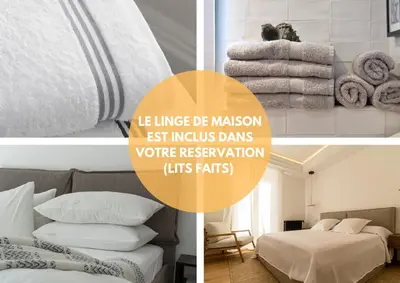 Un ou plusieurs lits dans un hébergement de l'établissement T1bis vue mer et port Marina Baie des Anges