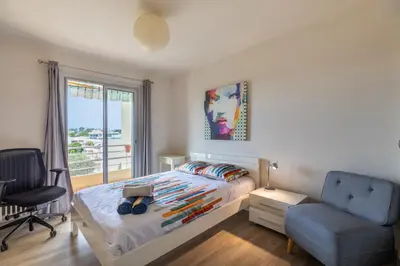 Un ou plusieurs lits dans un hébergement de l'établissement Vue mer, Terrasse, 5 min du centre