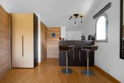 Cuisine ou kitchenette dans l'établissement Le Nid d'Amour
