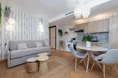 Cuisine ou kitchenette dans l'établissement La Bohémienne du Mandara