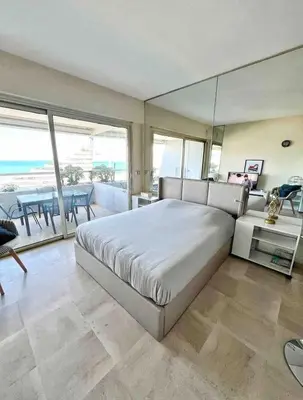 Un ou plusieurs lits dans un hébergement de l'établissement #101 MARINA RIVIERA BAY - Studio 30m2 avec terrasse vue Mer