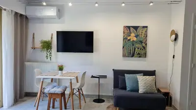 Télévision ou salle de divertissement dans l'établissement Studio Sun-Beach avec parking et jardin - 500m des plages de Juan Les Pins