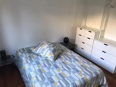 Un ou plusieurs lits dans un hébergement de l'établissement Appartement au cœur de Cannes