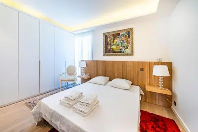 Un ou plusieurs lits dans un hébergement de l'établissement Somptuous 3 bedroom with sea-view on the Croisette