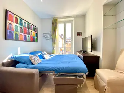 Un ou plusieurs lits dans un hébergement de l'établissement Le 74 SCLS - Rue d'Antibes, Clim, Wifi