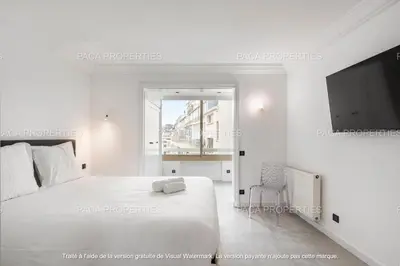 Un ou plusieurs lits dans un hébergement de l'établissement Cannes appart 3 chambres luxe - Impératrice