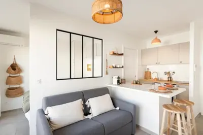 Cuisine ou kitchenette dans l'établissement Appartement Cannes 1 chambre - QG
