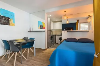 Cuisine ou kitchenette dans l'établissement Antibes centre à 2 pas de la vieille ville, plages