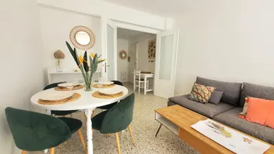 Coin salon dans l'établissement Appartement centre ville & plage