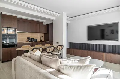 Cuisine ou kitchenette dans l'établissement Luxurious Apartment- Croisette-Carré d'Or