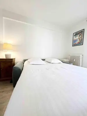 Un ou plusieurs lits dans un hébergement de l'établissement Le Diderot : Apt 2 Prs, 10 min plages, parking