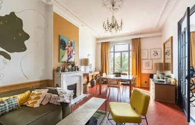 Coin salon dans l'établissement Magnifique 2 chambres Centre Cannes - 4 personnes - WIFI Terrasse