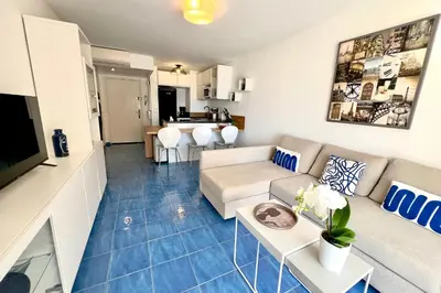 Cuisine ou kitchenette dans l'établissement Golfe Juan - 4 People - Sea View - Swimming Pool - Garage